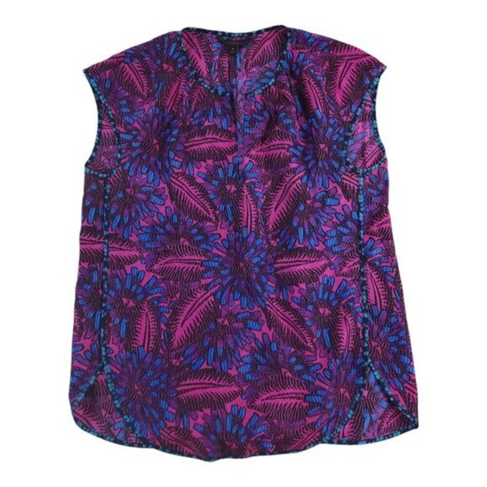 J Crew Midnight‎ Floral Cocoon Top Womens 8